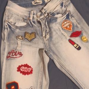 Jeans with patches